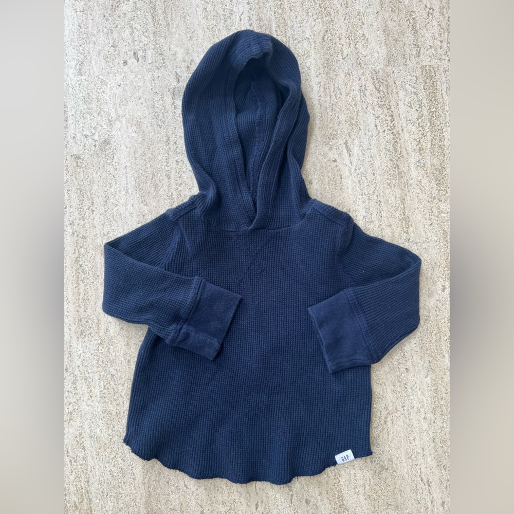 Baby GAP Navy Waffle Blue Kids Hoodie